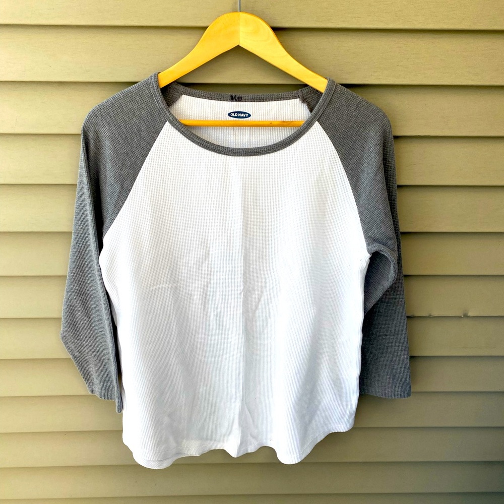 Old Navy Waffle Knit Baseball Style Top - Women’s Size M